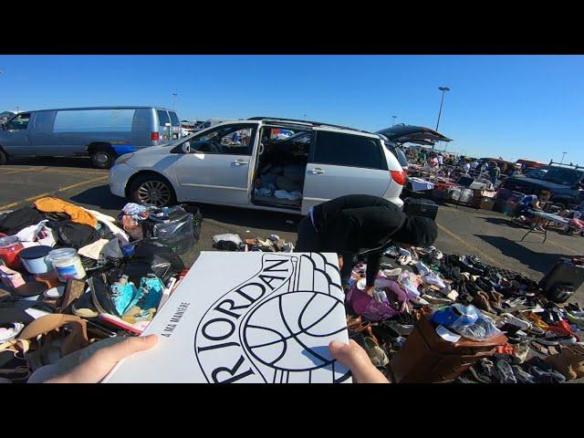 FINDING RARE AIR JORDANS FOR A STEAL AT THE FLEA MARKET. ALL THESE JERSEYS ALMOST MADE ME FAINT!