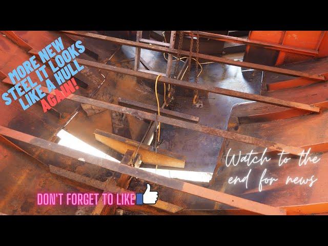 EP51. BOAT REFIT, Rebuilding a liveaboard steel trawler. Forward cabin hull material con't