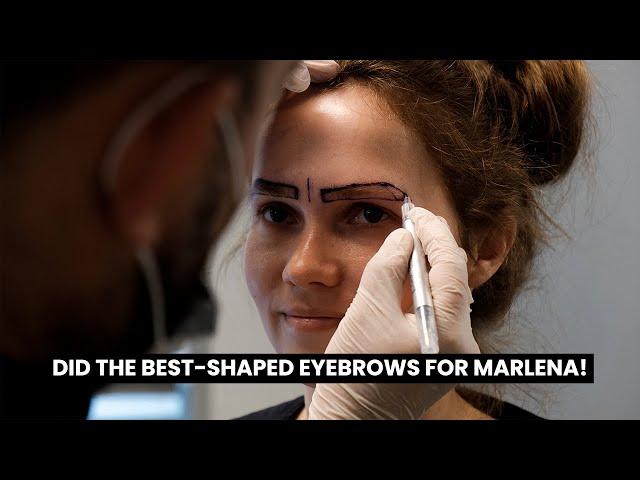 DID THE BEST-SHAPED EYEBROWS FOR MARLENA! 600 GRAFTS Female Eyebrow Transplant