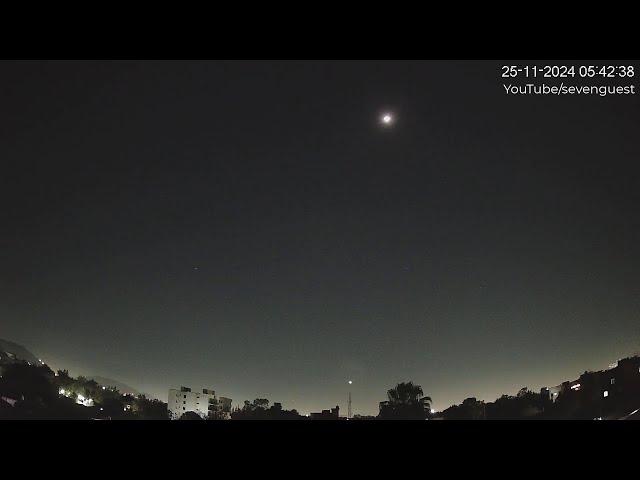 Timelapse Mexico City CDMX - Cohete Falcon 9 B 25-NOV-24 05:42 hrs. vel. 4x y real ORIENTE