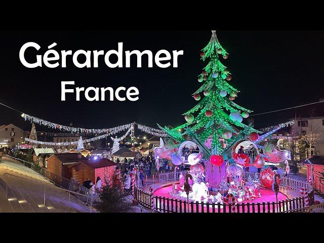 Christmas market of Gérardmer France Marché de Noël de Gérardmer dans les Vosges Lorraine