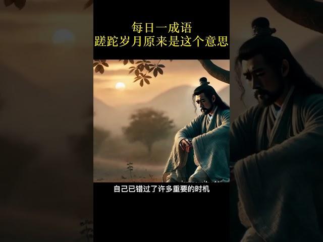 每日一成语，“蹉跎岁月”是什么意？Common Chinese Idioms #educationforall #learningchinese #情感 #sleeplearning
