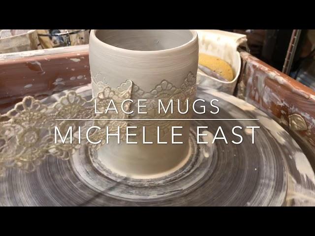 Lace Mugs -Handmade Thrown Pottery Michelle East Art