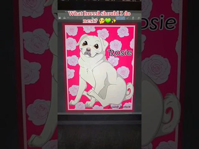 Rosie!!! #pug #dog #art #artist #digitalart #digitalartist #petportrait #sketch