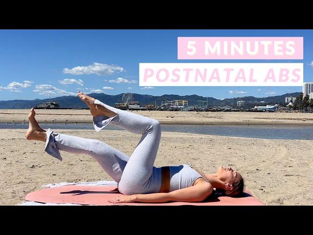 5 MIN POSTPARTUM ABS // Postnatal Pilates Restore Your Core After Baby Deep Core & Pelvic Floor