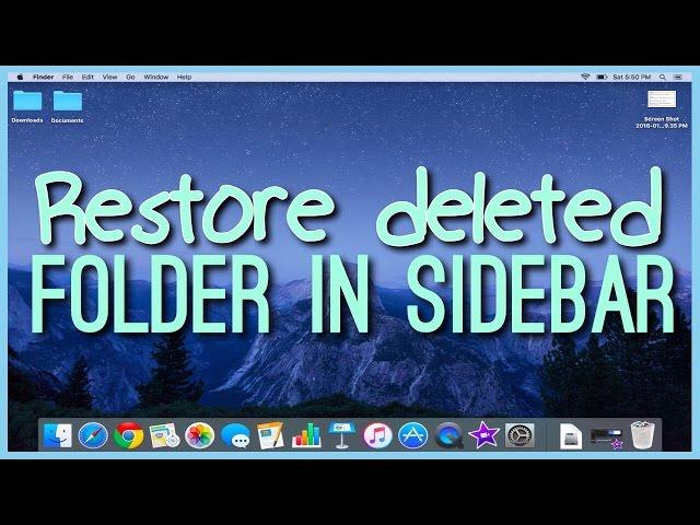 How to Restore a Deleted Folder in Finder Sidebar