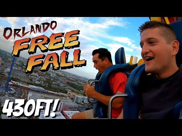 Riding The Orlando FREE FALL & Slingshot - ICON Park Vlog