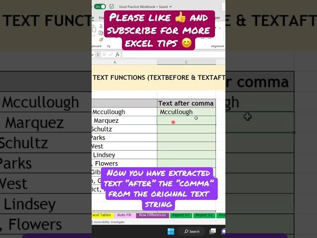 How to extract text AFTER a “COMMA” from a text string in Excel