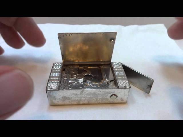 Antique automaton match vesta safe