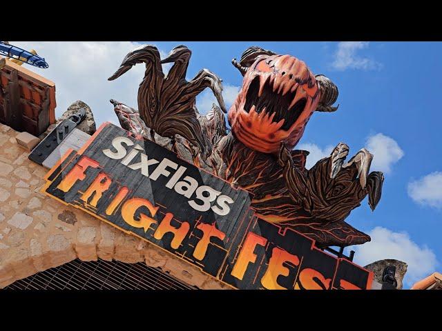 Six Flags Fright Fest & DC Universe Updates! Park Walk-through 2024