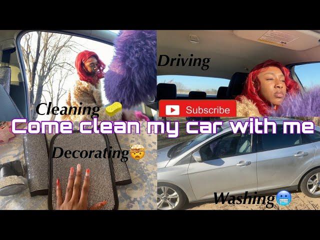 Cleaning and decorating my car in 60 degrees weather|laesha tybree