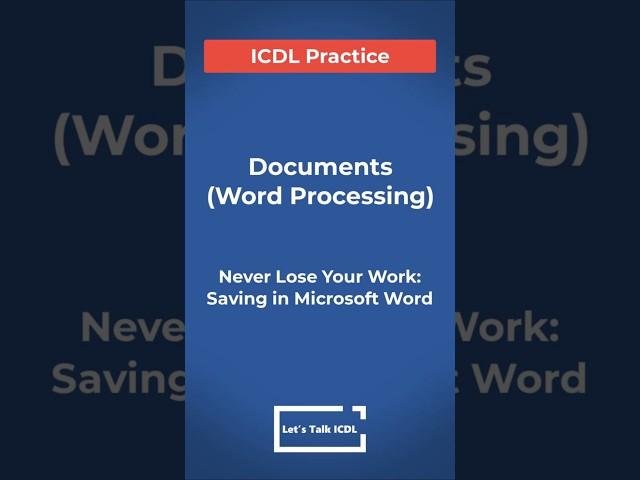 How To Save Your Work in Microsoft Word