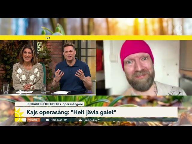 TV4 Nyhetsmorgon 13.3.2025 - Kaj sjunger opera i viralt klipp