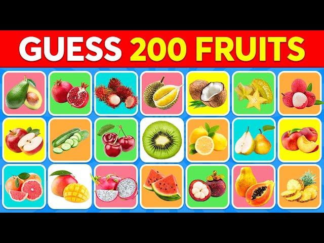 Guess the Fruit in 3 Seconds  200 Different Types of Fruit | Monkey Quiz