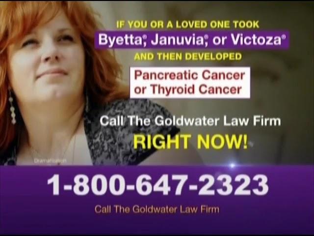 Goldwater Law Firm - Diabetes Medications linked to Pancreatic Cancer! (2013, 30s, 647-2323 ver)