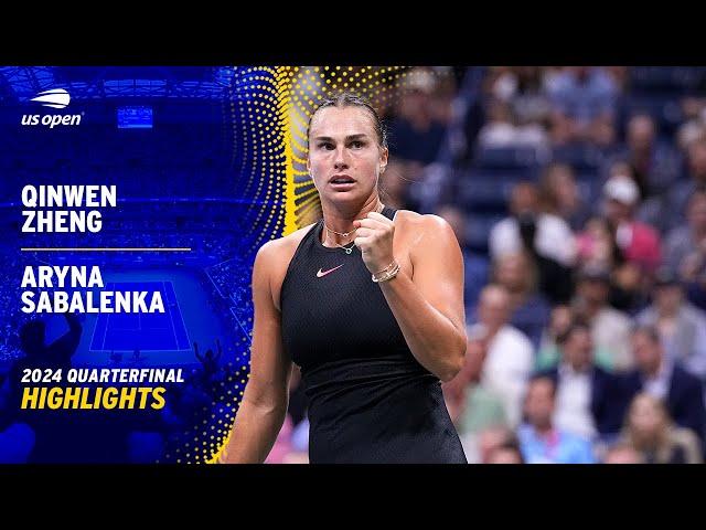 Zheng Qinwen vs. Aryna Sabalenka Highlights | 2024 US Open Quarterfinal