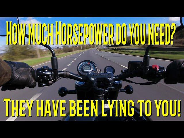Buying A new MOTORCYCLE? How much Horsepower is enough? 50 horsepower is more than you can ever use!