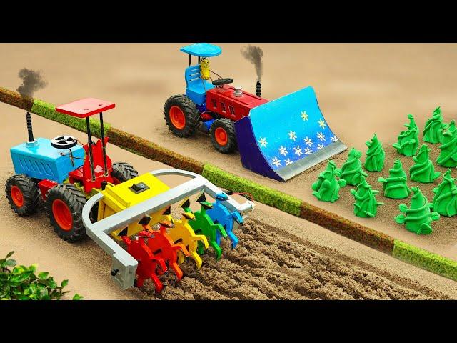 Diy tractor making mini Bulldozer Transport Agriculture Machine | diy Rainbow Plow Machine | HP Mini