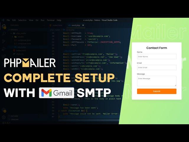 How to Setup PHPMailer on Contact Form using Gmail SMTP | Fixed Gmail Authentication Failed Issue