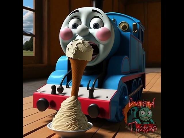 ICE CREAM Eating Thomas The Tank Engine Train #funny #shorts #cursedthomas