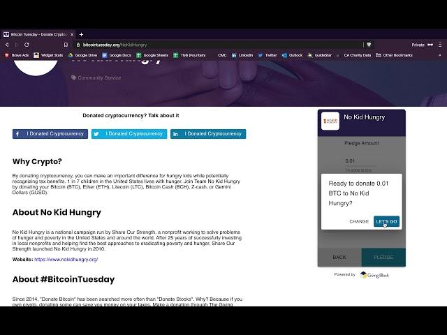 How To Donate Bitcoin and Cryptocurrency with The Giving Block