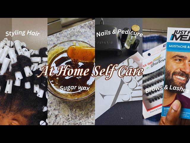 At Home Maintenance Vlog | DIY Sugar Wax, Nails, Pedicure & More | Self Care On a Budget