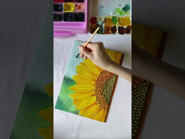 How to paint sunflower with gouache #shortvideo #gouache #sunflower #flowers #painting #tutorial