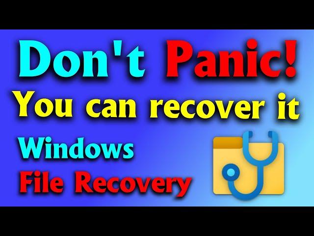 Recover permanently deleted files and folders with Windows File Recovery WINFR