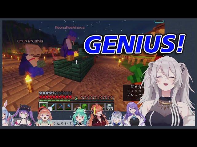 Everyone is impressed by Moona construction skills feat. Usaken 【Hololive / English Sub】