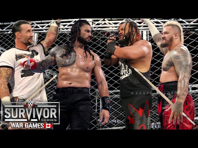 WWE 28 November 2024 Roman Reigns & CM Punk vs Jacob fatu & Solo Sikoa Wargame match Highlights HD