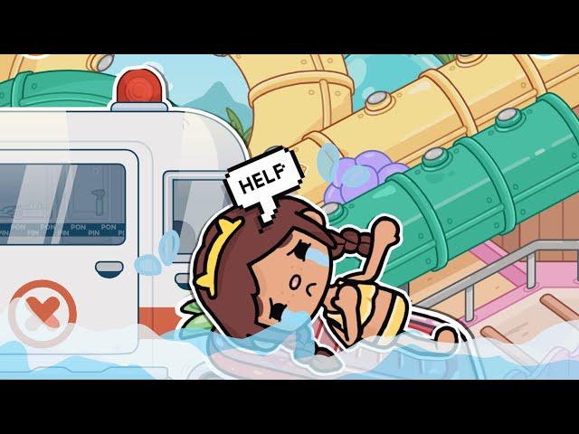 WATERSLIDE ACCIDENT  || *WITH VOICE* || Toca Boca TikTok Roleplay 🩵