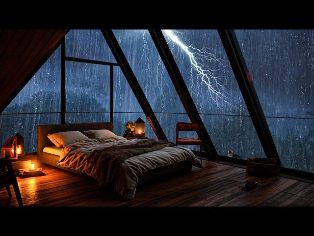 Sounds Rain and Thunder on Window | Beat Insomnia, Relax, Study, Meditation, Natural White Noise