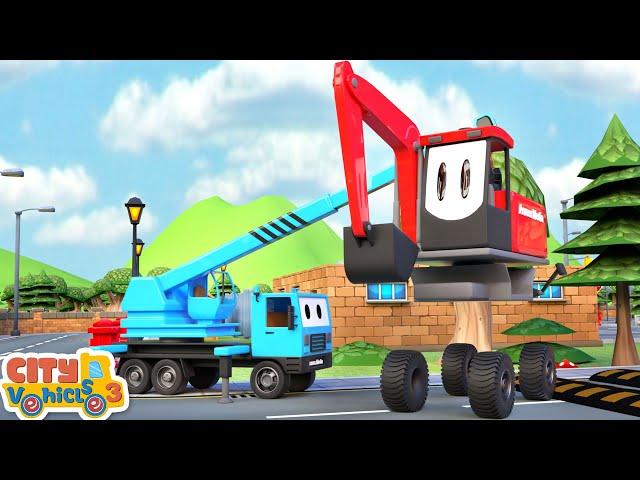 Construction Trucks Show-Tank truck, bulldozer, Roller and Excavator for kids