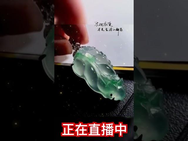 这翡翠叶子上面雕个虫，好看是挺好看的，但是寓意是什么呢？ #翡翠 #翡翠直播 #玉 #jade #珠寶 #緬甸翡翠 #翡翠玉