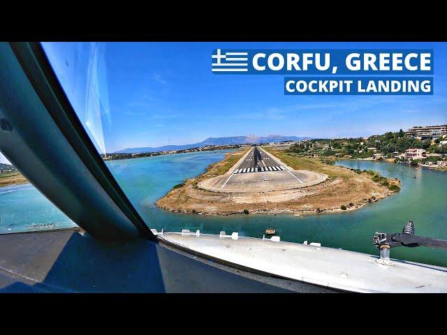 Boeing 737-800 Cockpit Landing at CORFU, Greece | 737 Pilot View [4K] | RNAV Approach | GoPro 9