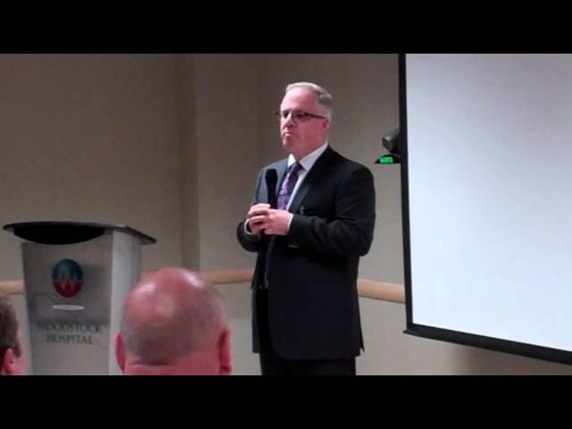 Woodstock Chemo Clinic opening - Neil Johnson delivers greetings