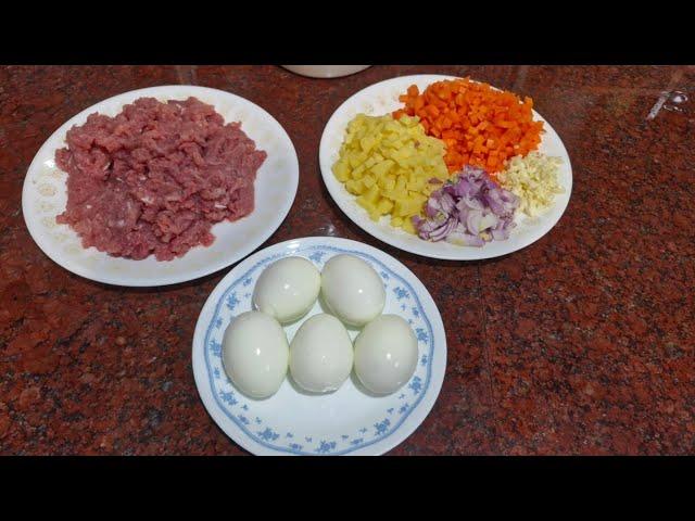 Satisfying Asmr - PEELING,CHOPPING& SLICING MEAT, EGGS & VEGETABLE 