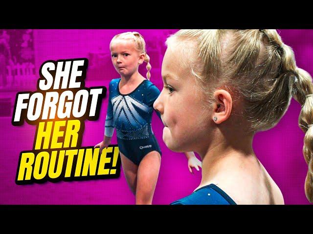 6 Year Old Gymnast FORGETS Routine at State| Rachel Marie