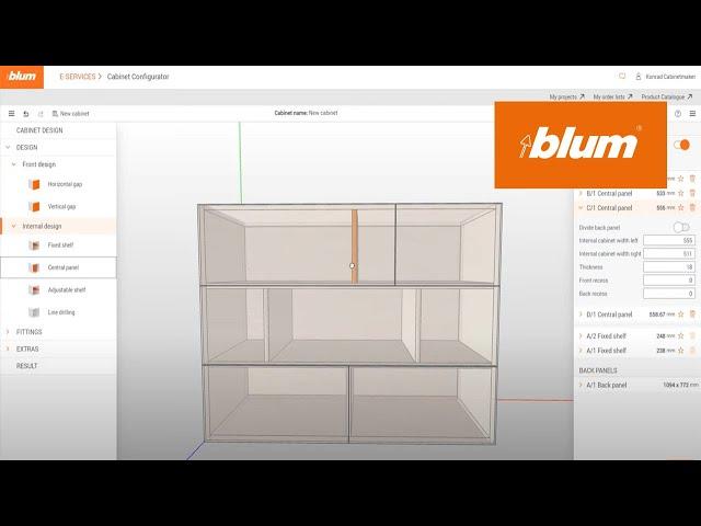 Cabinet Configurator – How do I plan cabinets with several central panels? | Blum