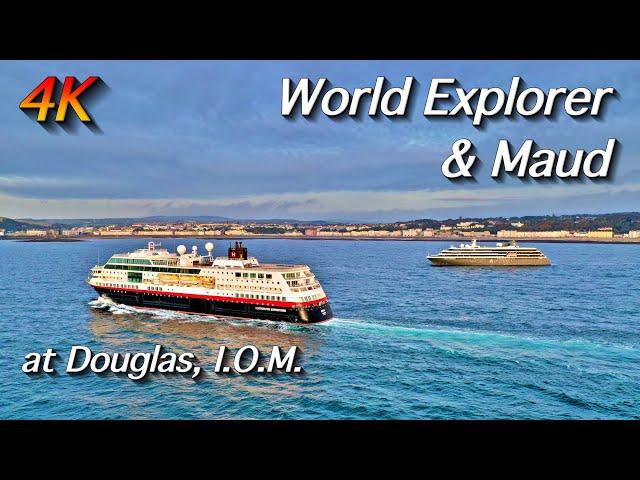 World Explorer - Rivages du Monde and Maud - Hurtigruten at Douglas IOM 11 09 22  4K