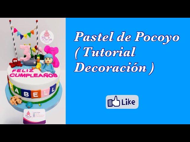 Decoración pastel Pocoyo (Tutorial bordes rectos Fondant)