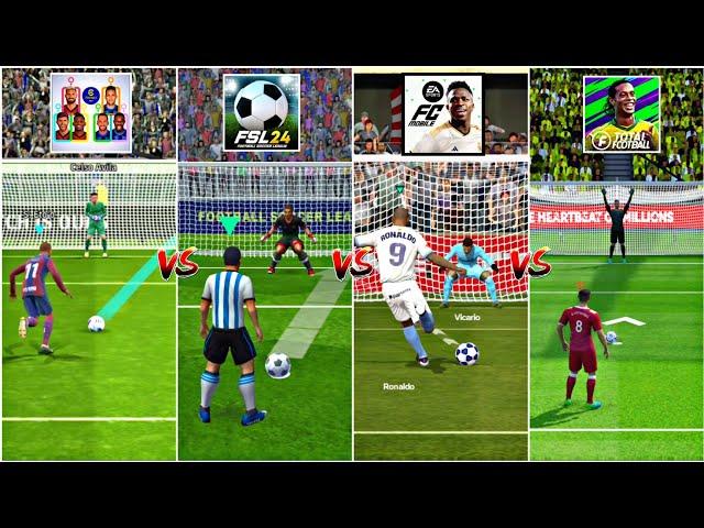 FC MOBILE  DLS 24  eFOOTBALL  VLF  TOTAL FOOTBALL  FTS - REALISTIC PENALTY SHOOTOUT COMPARISON