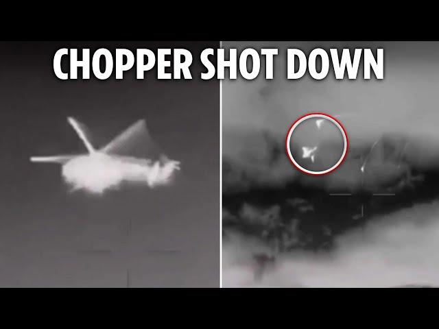 Dramatic moment Ukraine's missile-firing sea drone downs Russian helicopter over occupied Crimea