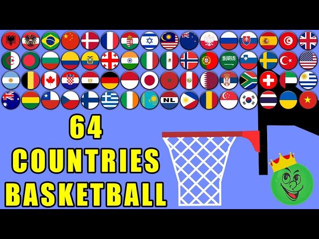 Basketball Marble Race with 64 Countries 7 \ Marble Race King