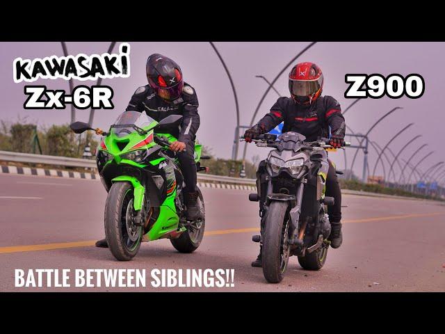 Kawasaki Ninja Zx6r 2024 Vs Kawasaki Z900 Drag Race Showdown! What's Next?! 