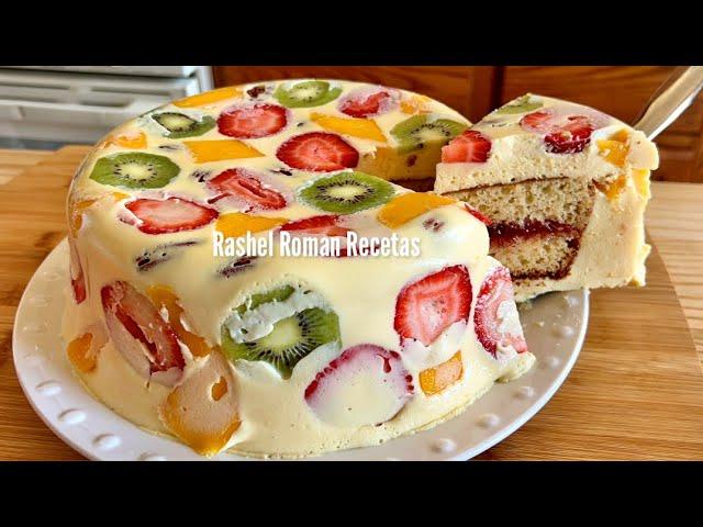 Postre de frutas Relleno de pastel de hotcakes SIN HORNO 