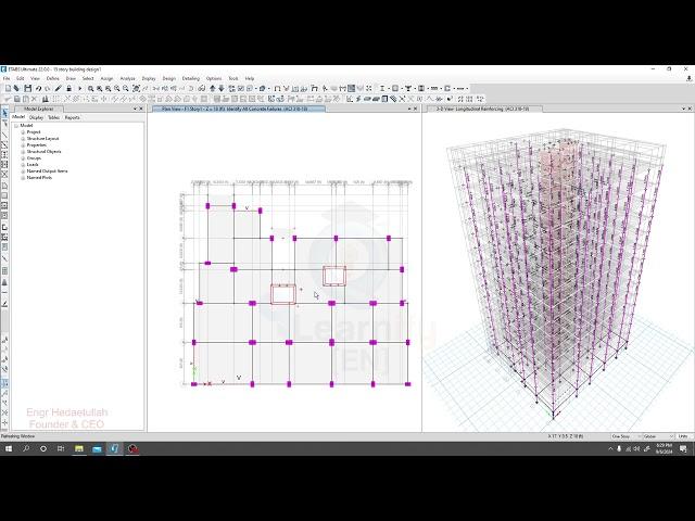 44. CSI ETABS v22 2024: Design Building In Etabs - Beam Design - Flexural, Torsional rebar design