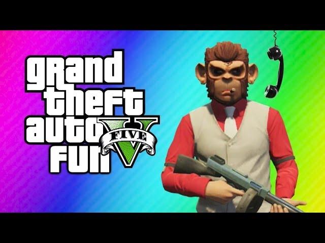 GTA 5 Online Funny Moments - Vanoss Vs. Bicycle, Launch Glitch, Lui Calibre Prank Calls his Mom!