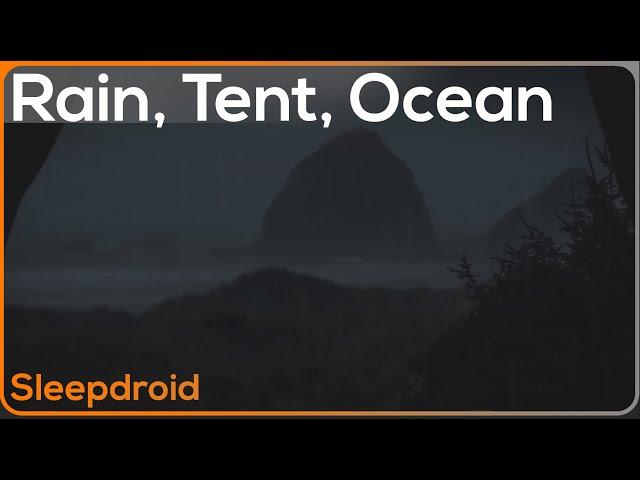 ► Rain in a Tent by the Ocean ~Rainstorm and Ocean Wave Sounds for Sleeping, Night 10 hours (lluvia)