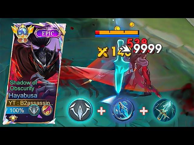 THANK MOONTON FOR NEW BUILD & EMBLEM HAYABUSA 1HIT -Mobile Legends